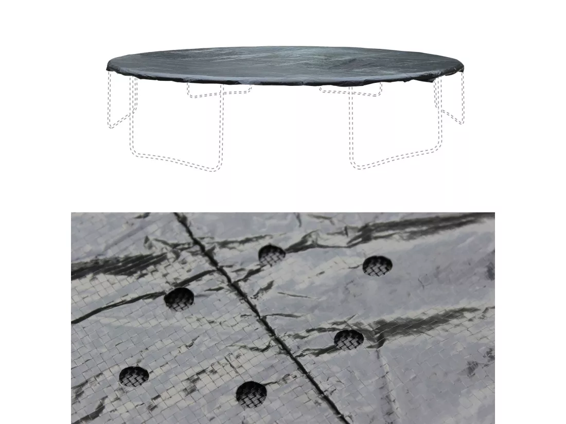 Pack accessoires pour trampoline Ø 490cm Jupiter / Jupiter INNER - Échelle. bâche de protection. filet de rangement pour chaussures et kit d’ancrage