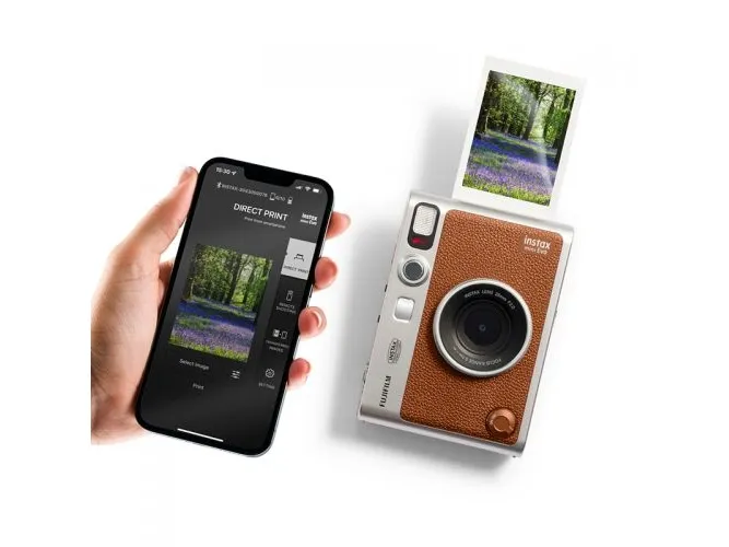 Fujifilm Instax mini Evo - Digitalkamera - kompakt med hurtigfotoprinter - Bluetooth - brun