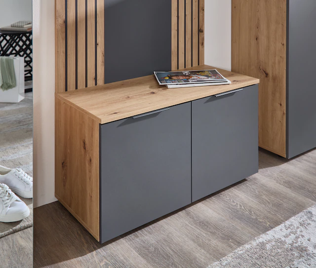 HBZ Schuhbank »Lagos, Garderobenbank BxHxT 80x44x38 cm« 1 Stk. tlg. Mit 2 Türen und 2 Einlegeböden