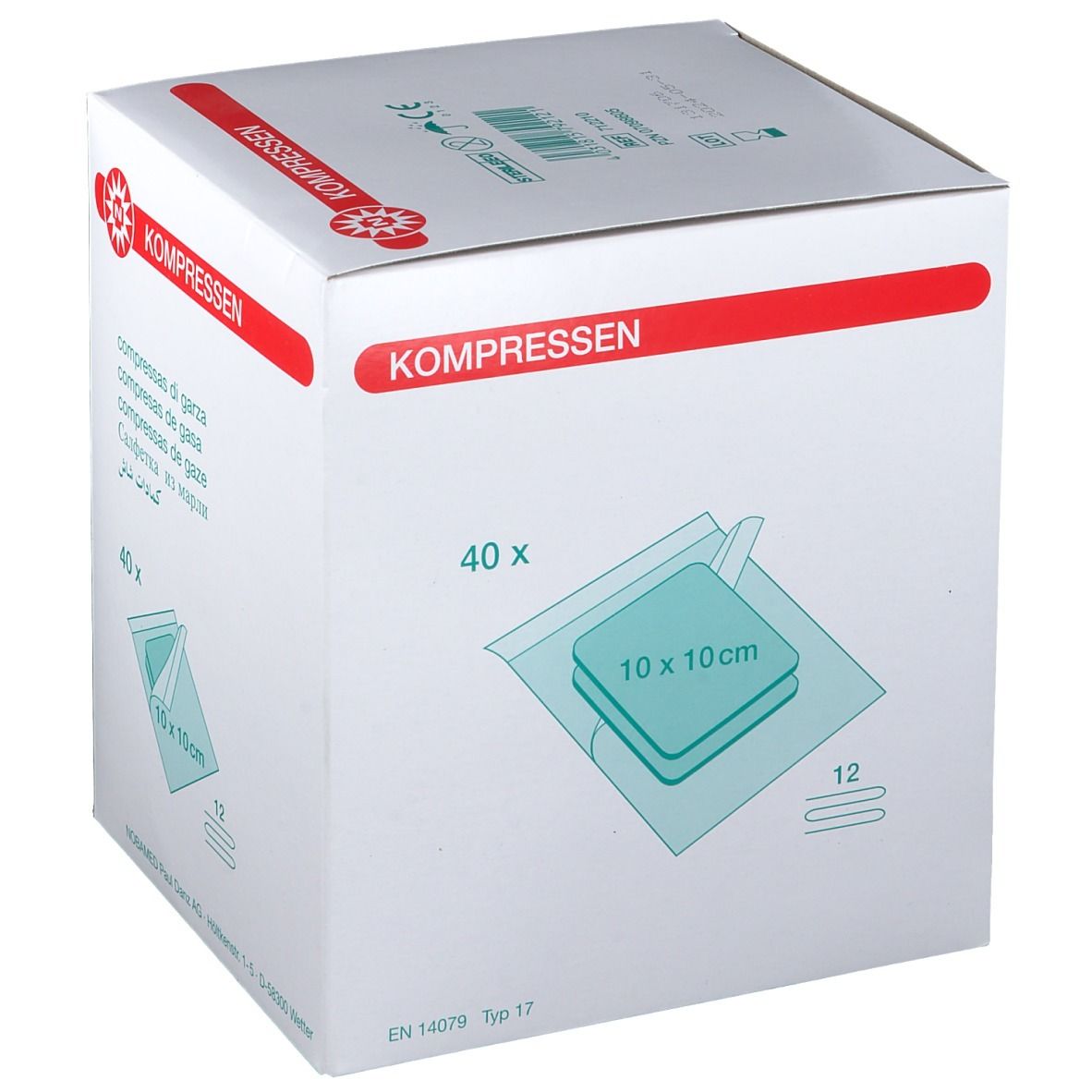 Mullkompresse-steril 12-fach 10 x 10 cm