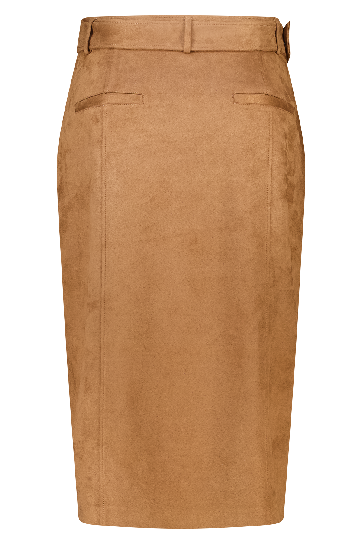 Midi rok in suède look met riempje Cognac