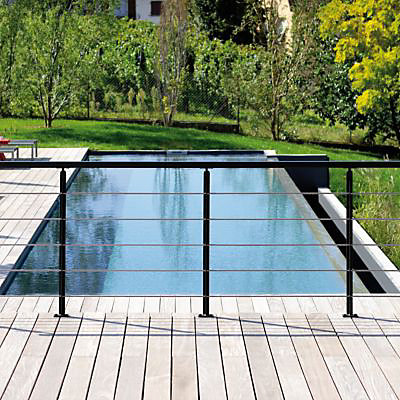 Pack balustre Universo à plat alu noir sablé Kordo 2m