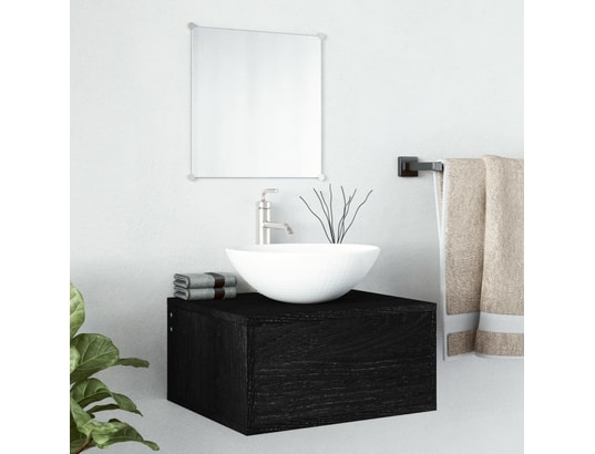 VIDAXL - Ensemble de meubles salle de bain 2 pcs noir bois d'ingénier...