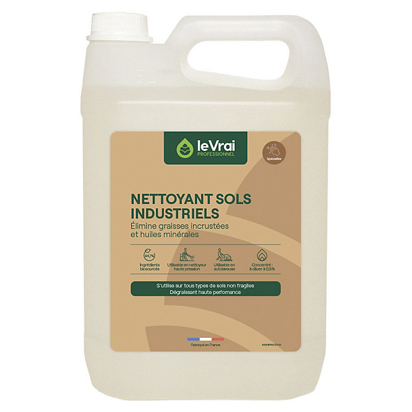 Nettoyant dégraissant surpuissant pour sols Le Vrai Actisols HM, 5 L