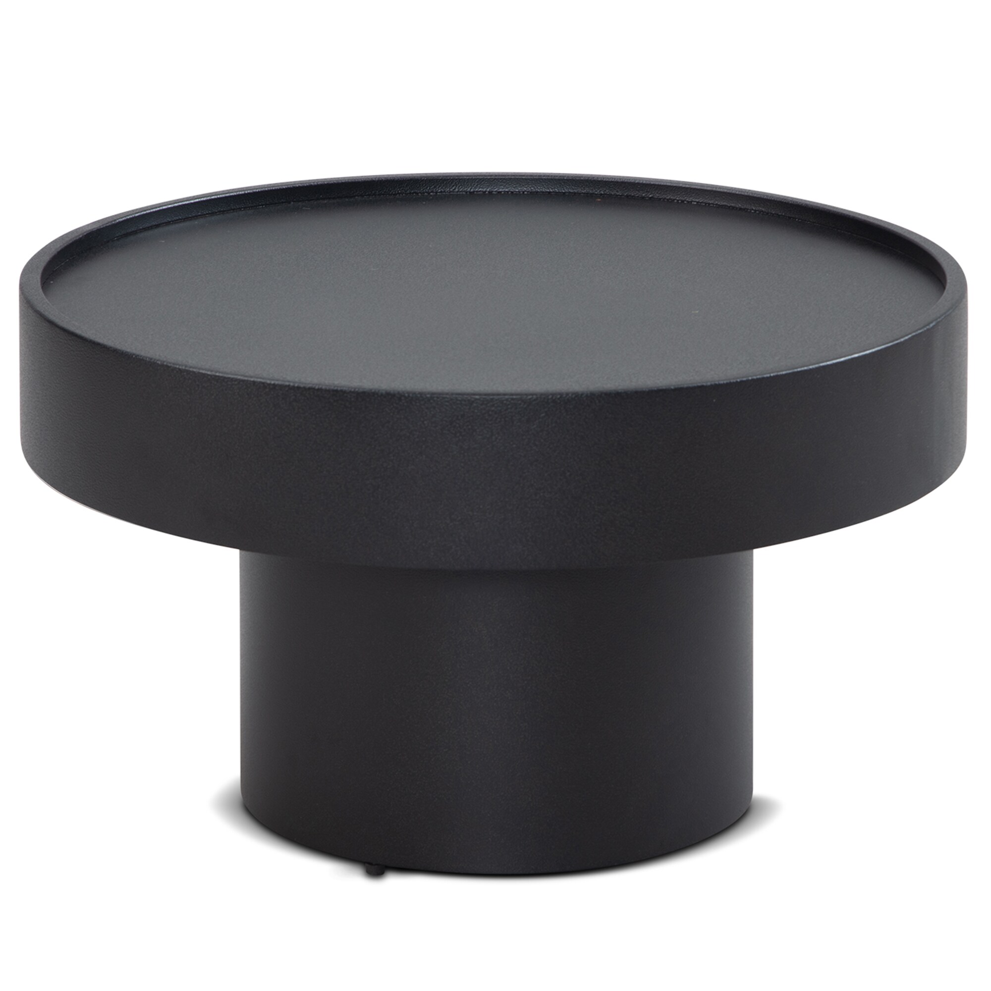 Couchtisch FineBuy Pilzform Metall Schwarz 60x60x36 cm Wohnzimmertisch Rund