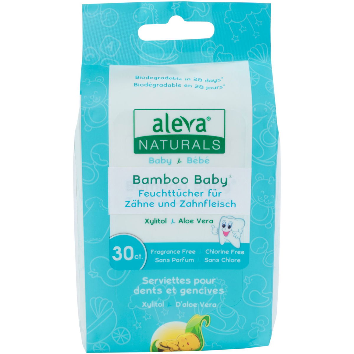 aleva NATURALSaleva NATURALS   Bamboo Baby Feuchttücher Zähnen & Zahnfleisch