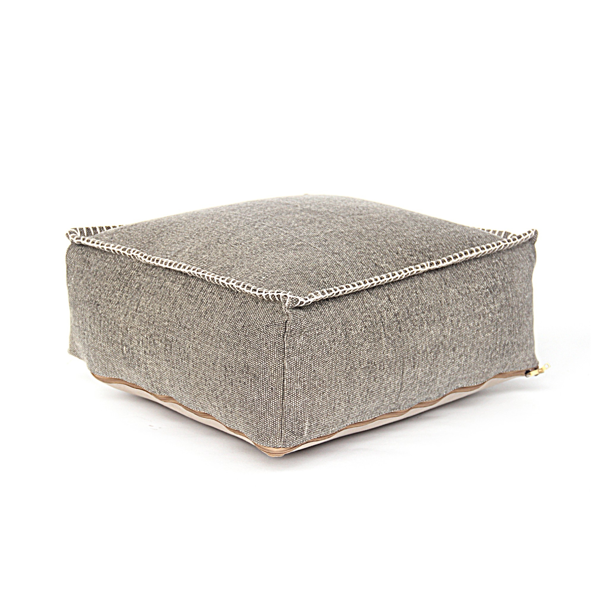 Sitzpouf, grau, T 60 cm, B 60 cm, H 25 cm von fischer's lagerhaus