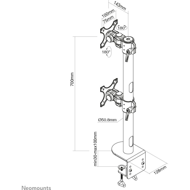 Neomounts FPMA-D960DVBLACKPLUS Support d'écran à fixer 17-49