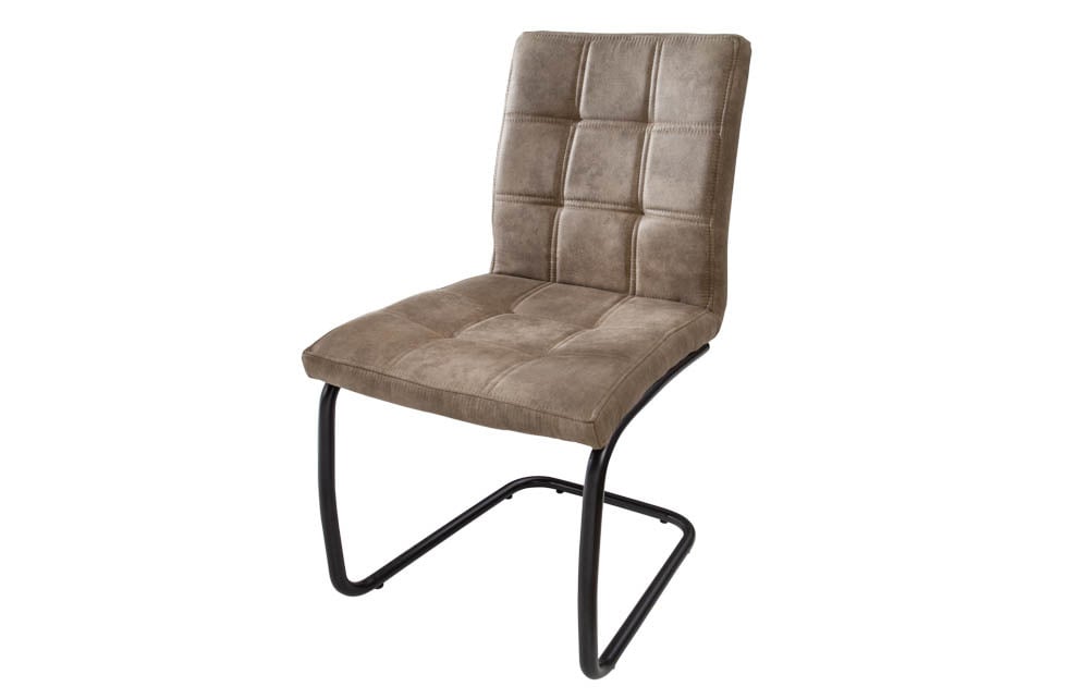 riess-ambiente Stuhl MODENA - Industrial Freischwinger vintage taupe mit Ziersteppung