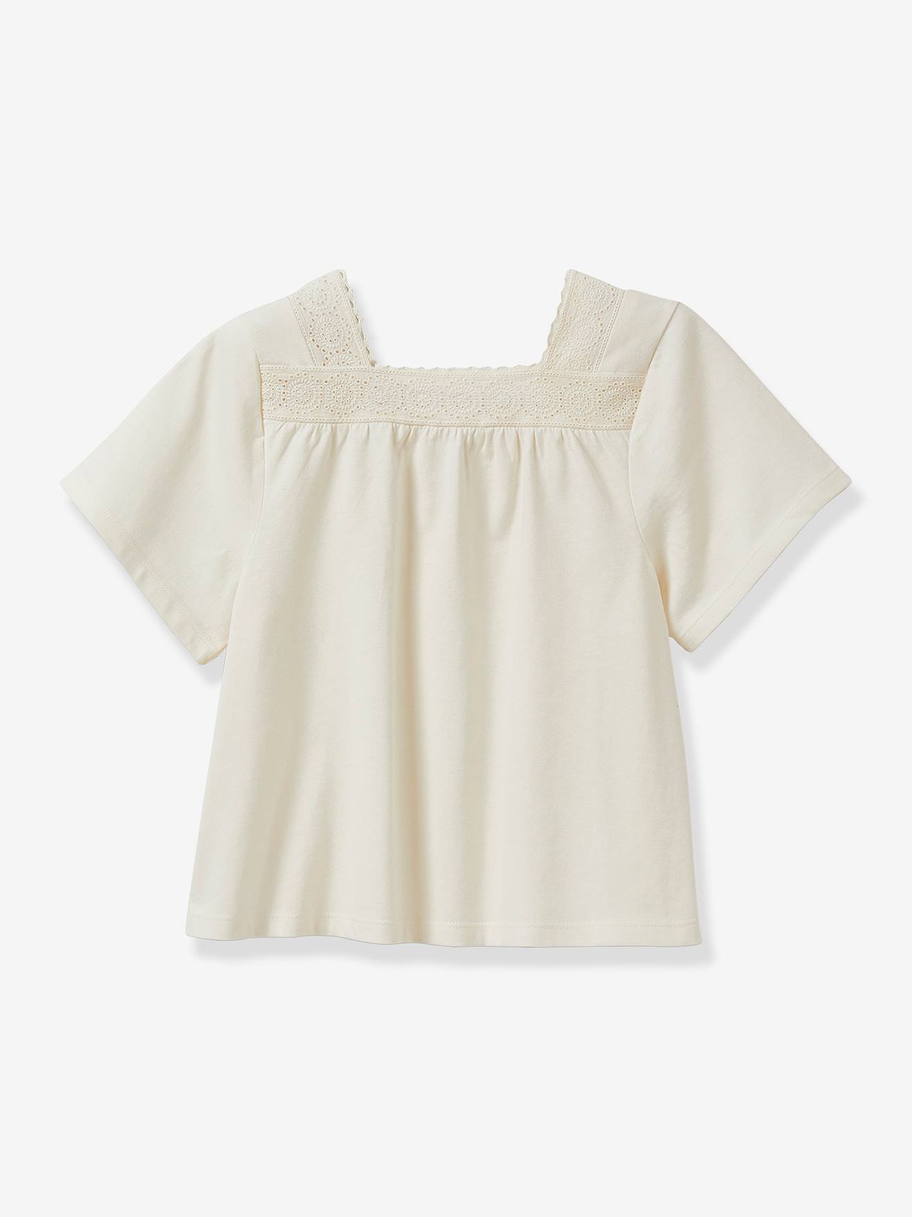 Camiseta feminina bordada em algodão orgânico