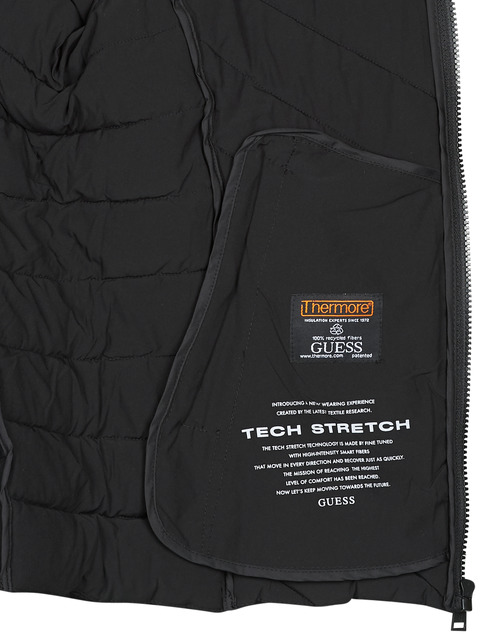 Guess - STRETCH HOODIE JACKET - Noir