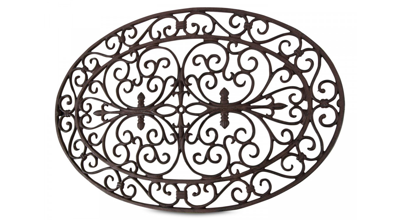 Paillasson ovale fonte marron 73,5x48x2cm