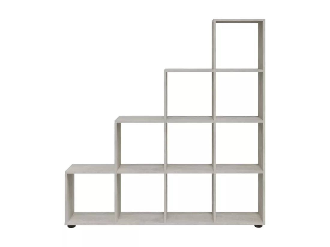 Bibliothèque escalier Gris béton 142 cm Bois d'ingénierie