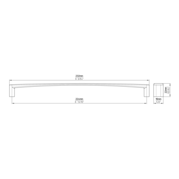 Greep Rachel aluminium 232mm