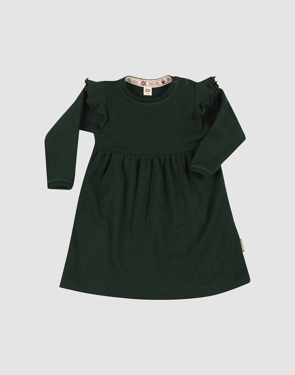 Merino wollen jurk met ruches voor baby’s