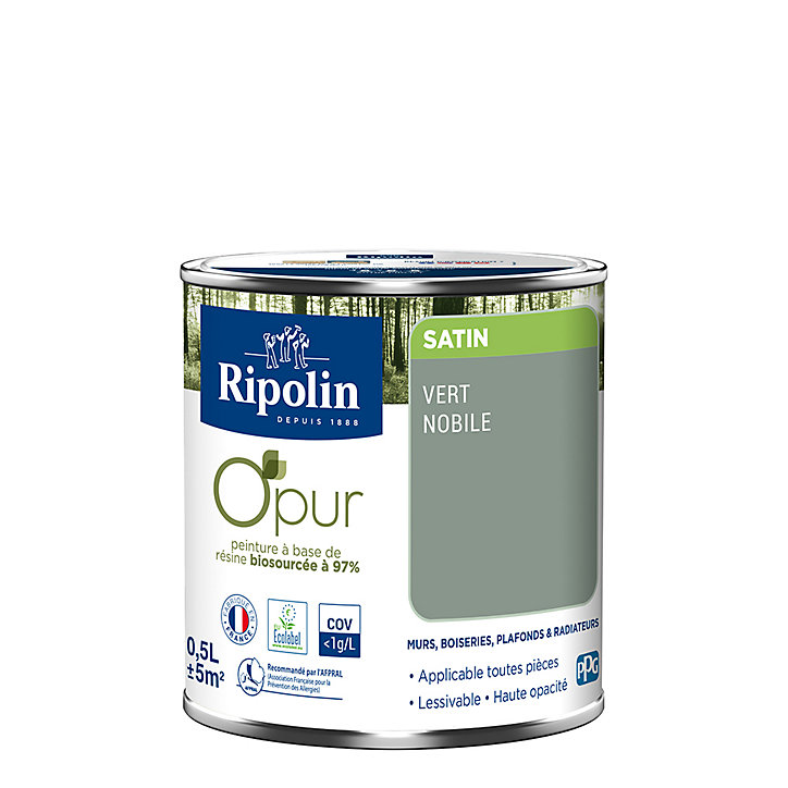 Peinture intérieure Ripolin O'Pur vert nobile satin 0,5L