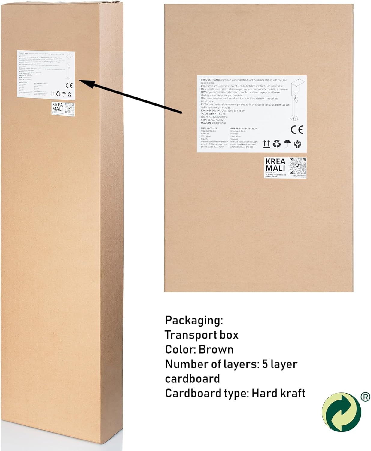 Universeller Hochwertiger Wallbox-Standfuß aus Aluminum mit Dach und EV kabelhalter (Aluminum, Anthrazit, Dach)