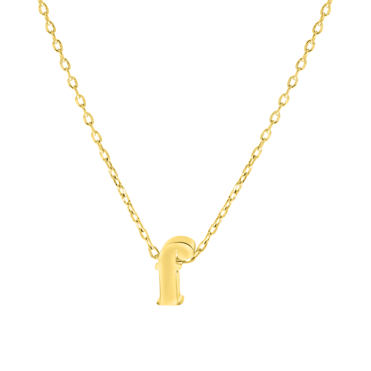 Stalen ketting goldplated met hanger letter