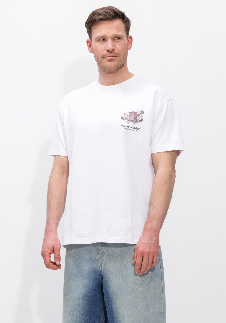 lichtblauwe new amsterdam surf association polo tropical tee