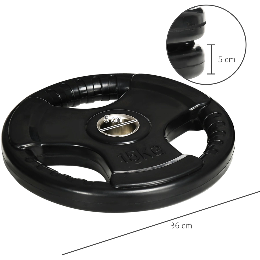 SPORTNOW Hantelscheibe mit 5 cm Bohrung schwarz