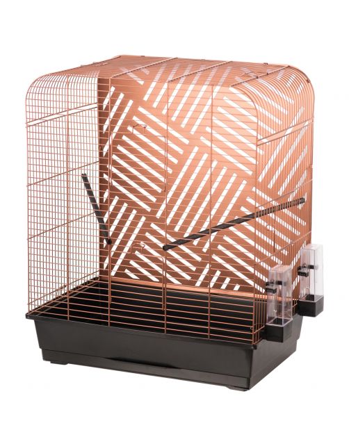 Flamingo Vogelkooi Mona - Vogelverblijven - 58x34x56.5 cm Koper Zwart