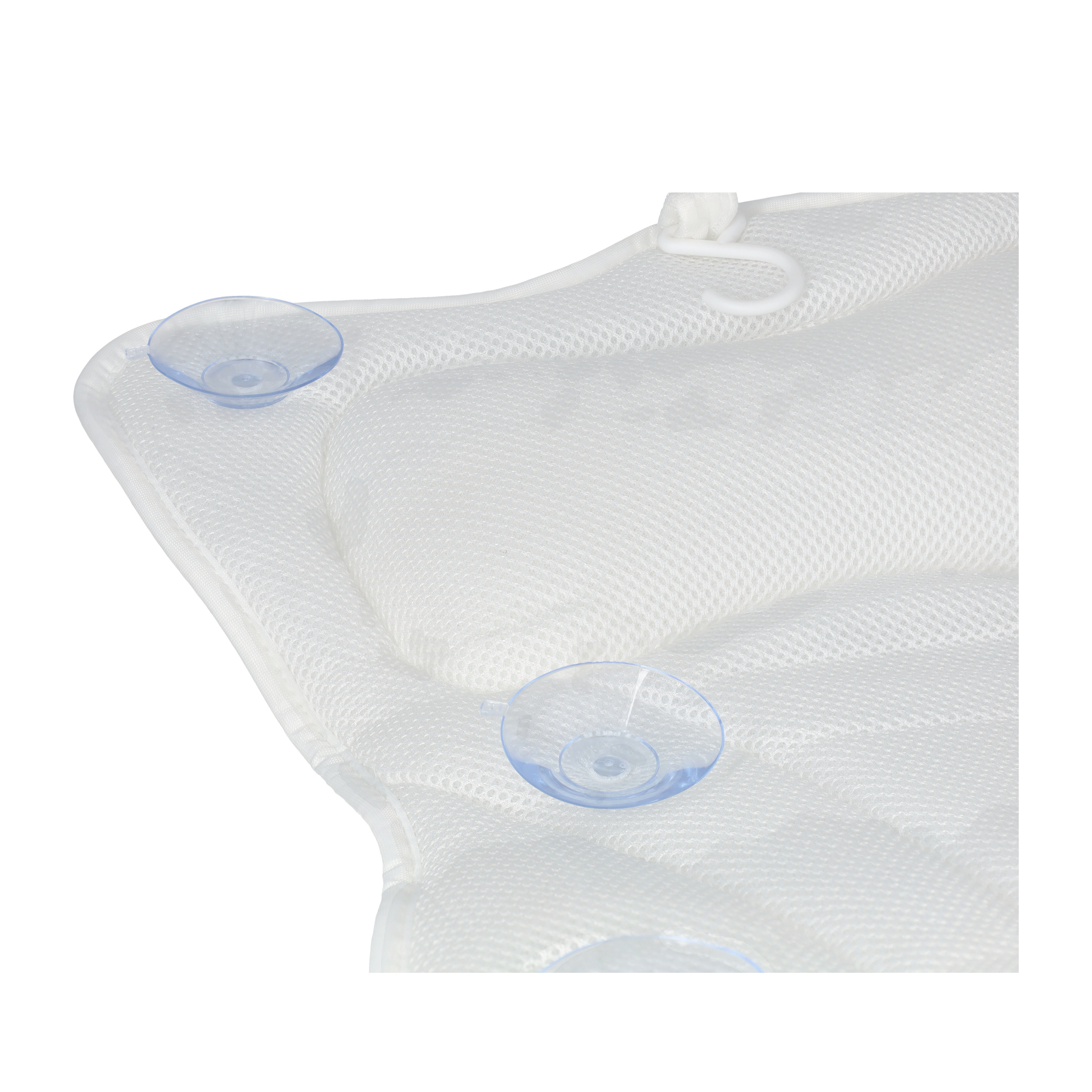(40x40cm) Badewannen Kissen Nackenkissen Schmetterling Form AirMesh-Technologie mit 6 Saugnäpfen - Weiss