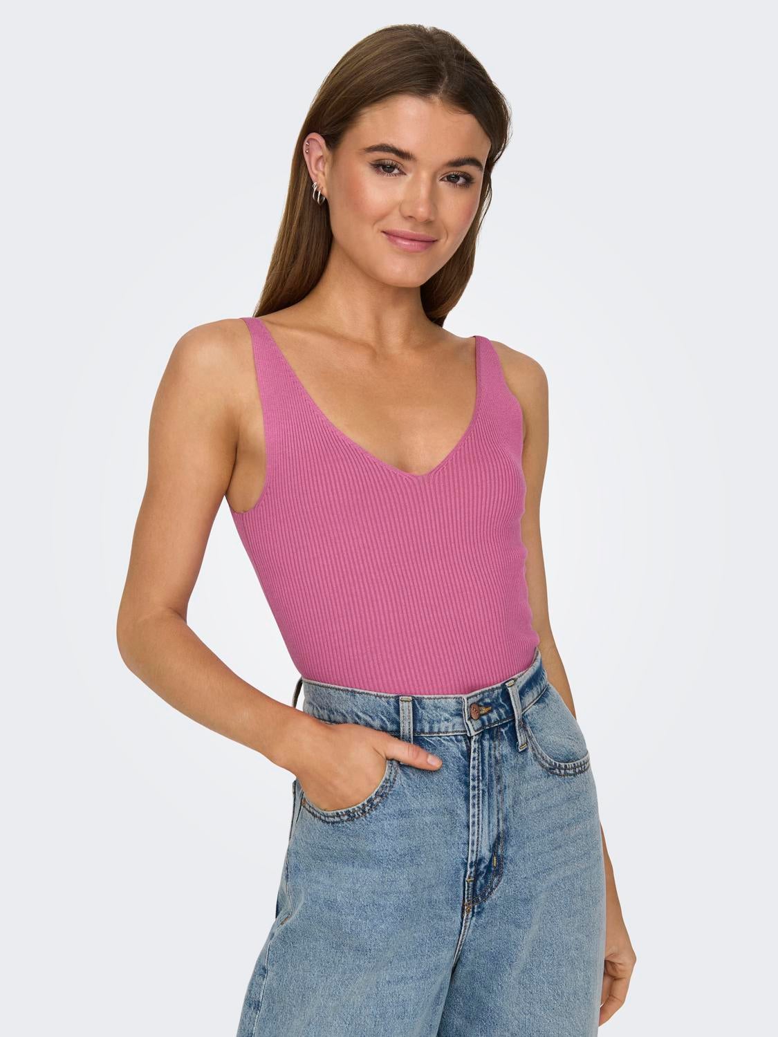 JDYNANNA Gestricktes Oberteil Ibis Rose