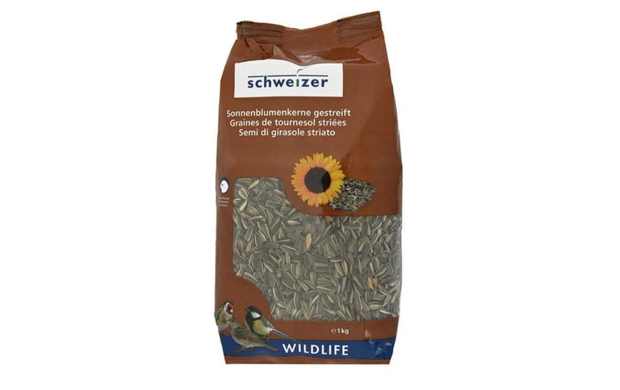 Wintervogelfutter Sonnenblumenkerne gestreift, 1 kgSonnenblumenkerne für freilebende Vögel