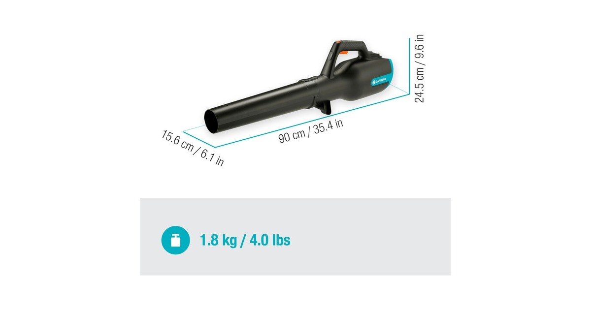GARDENAAccu bladblazer PowerJet 18V P4A solo  (Grijs/turquoise, 14890-55, Accu niet inbegrepen)