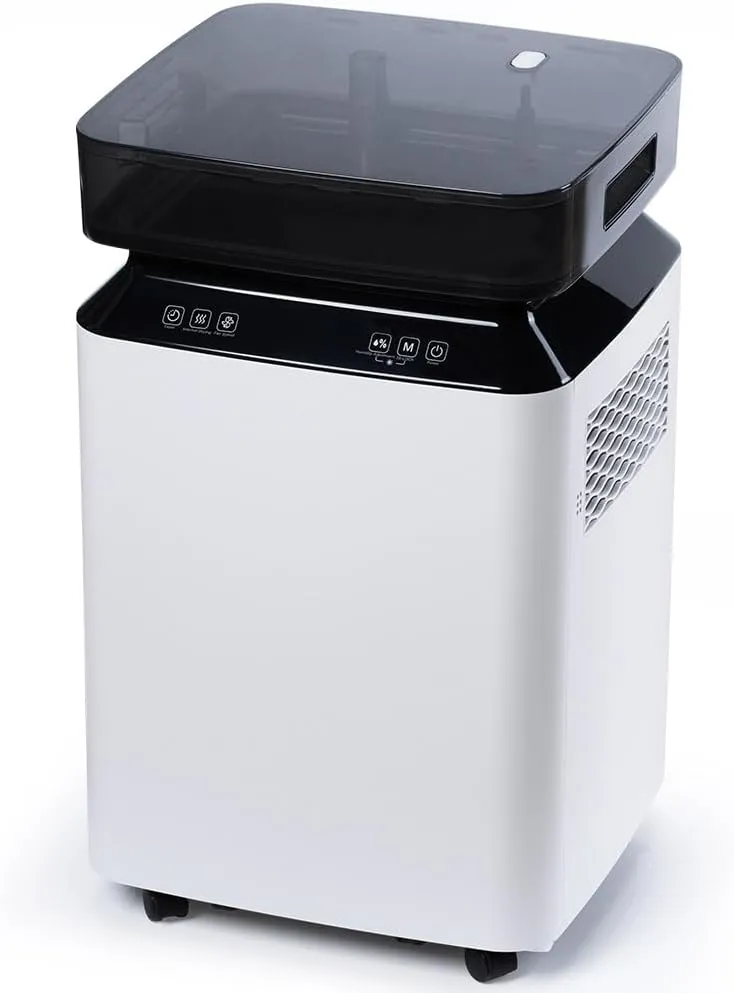 iOCHOW 50L/Tag Kompressor Elektrischer Luftentfeuchter: Großer Intelligenter Tragbarer Raumentfeuchter mit 24-Stunden-Timer, Wasserablaufpumpe, Eco R290 Bautrockner für das Büro zu Hause