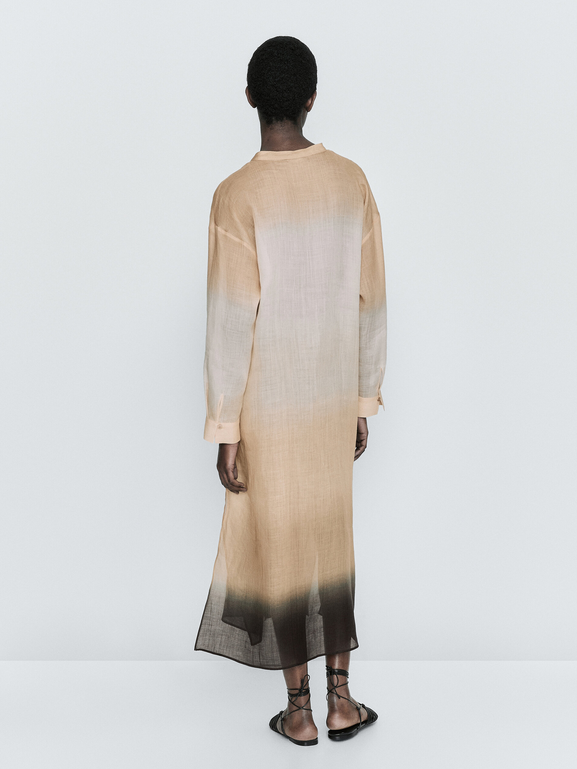 Vestido túnica de galhos degradados - RAW