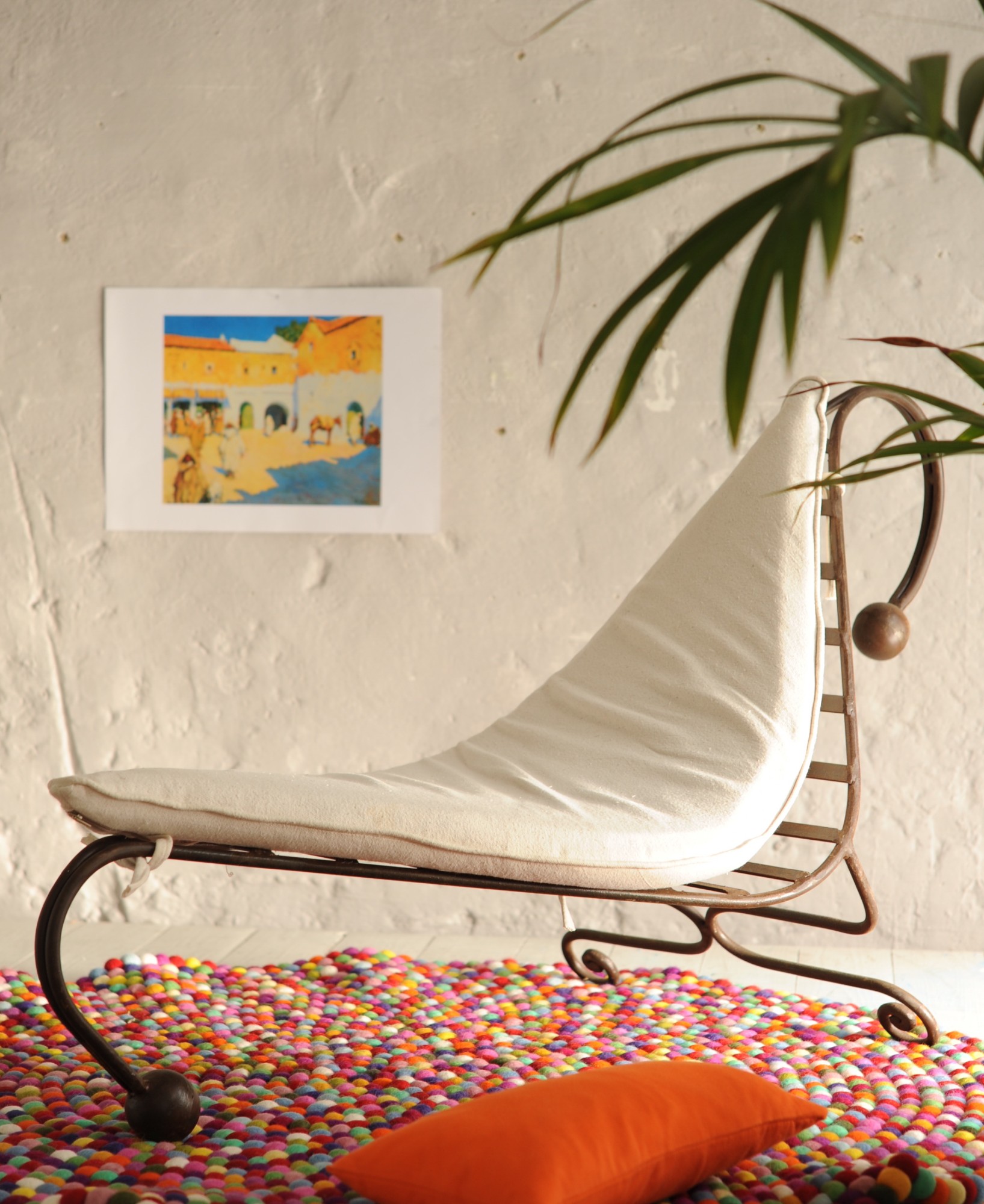 Lazy-Lounger 'Voile' mit Kissen, rostbraun, T 90 oder 116 cm, B 50 cm, H 96 oder 70 cm von fischer's lagerhaus