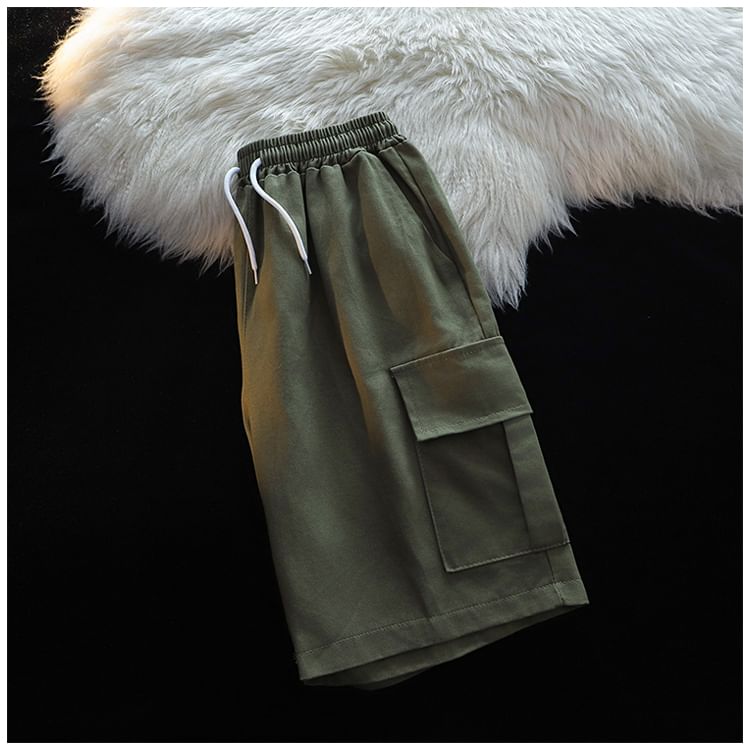Whyessa - Effen shorts met trekkoordtaille