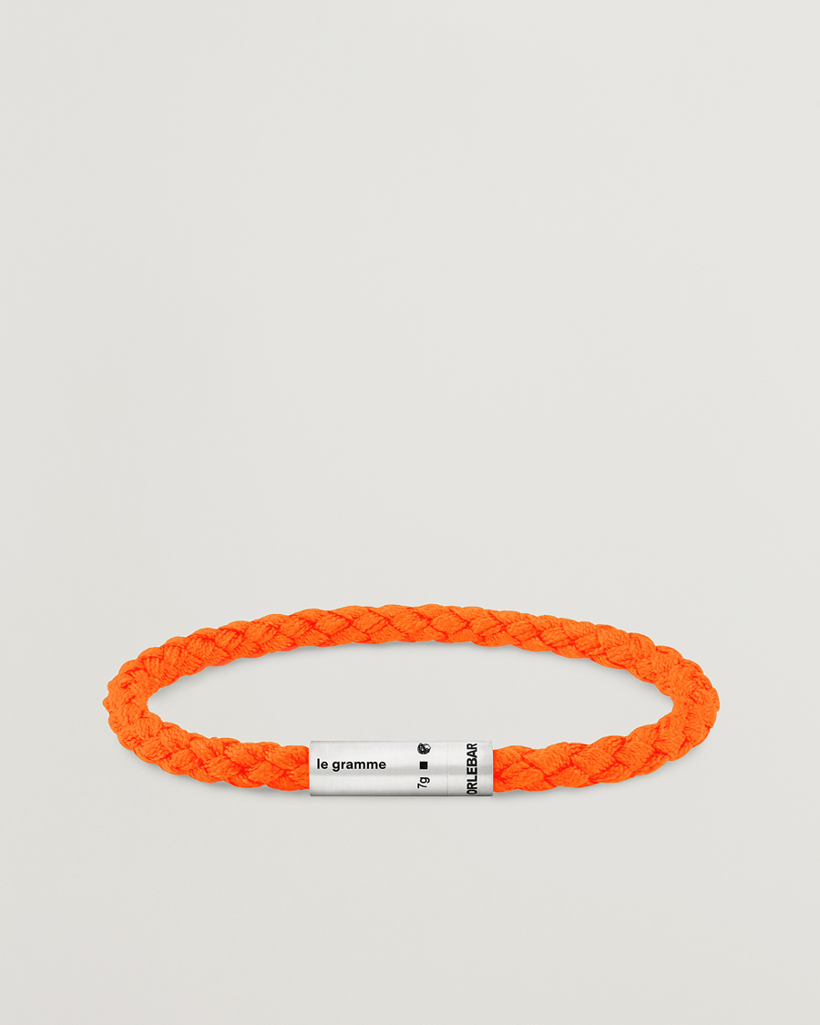 LE GRAMME X Orlebar Brown Nato Bracelet Orange/Sterling Silver