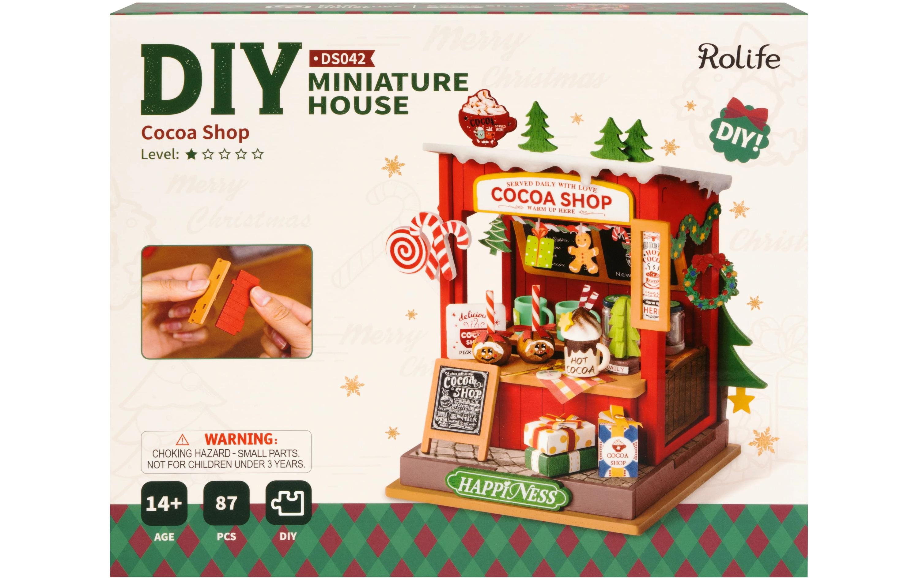 Bausatz Cocoa Shop3D-Puzzle aus lasergeschnittenen Holzteilen