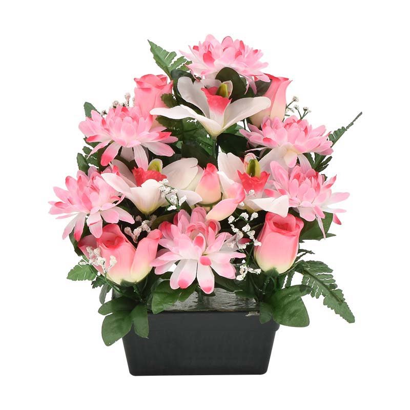 Mini-jardinière de fleurs artificielles