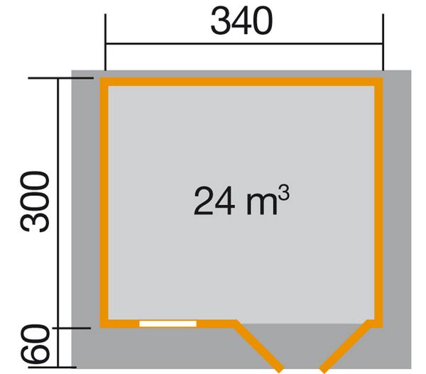 Weka Gartenhaus 109 Gr. 2, ca. B420/H266/T374