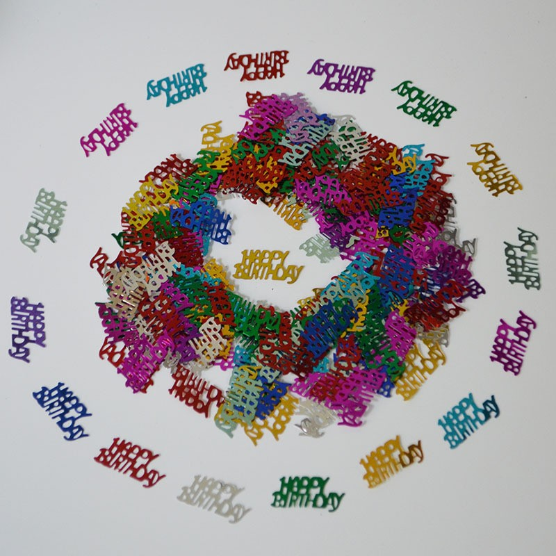 (15g) 3cm Konfetti Happy Birthday Party Dekoration Metallic Streukonfetti Tischdekoration - Bunt