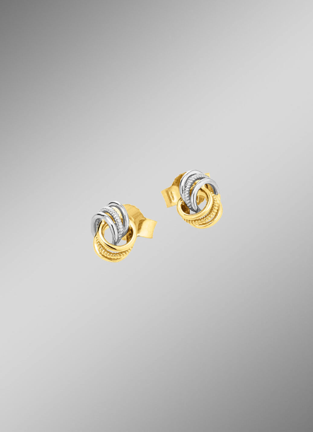 Klassische Knoten-Ohrstecker in Bicolor