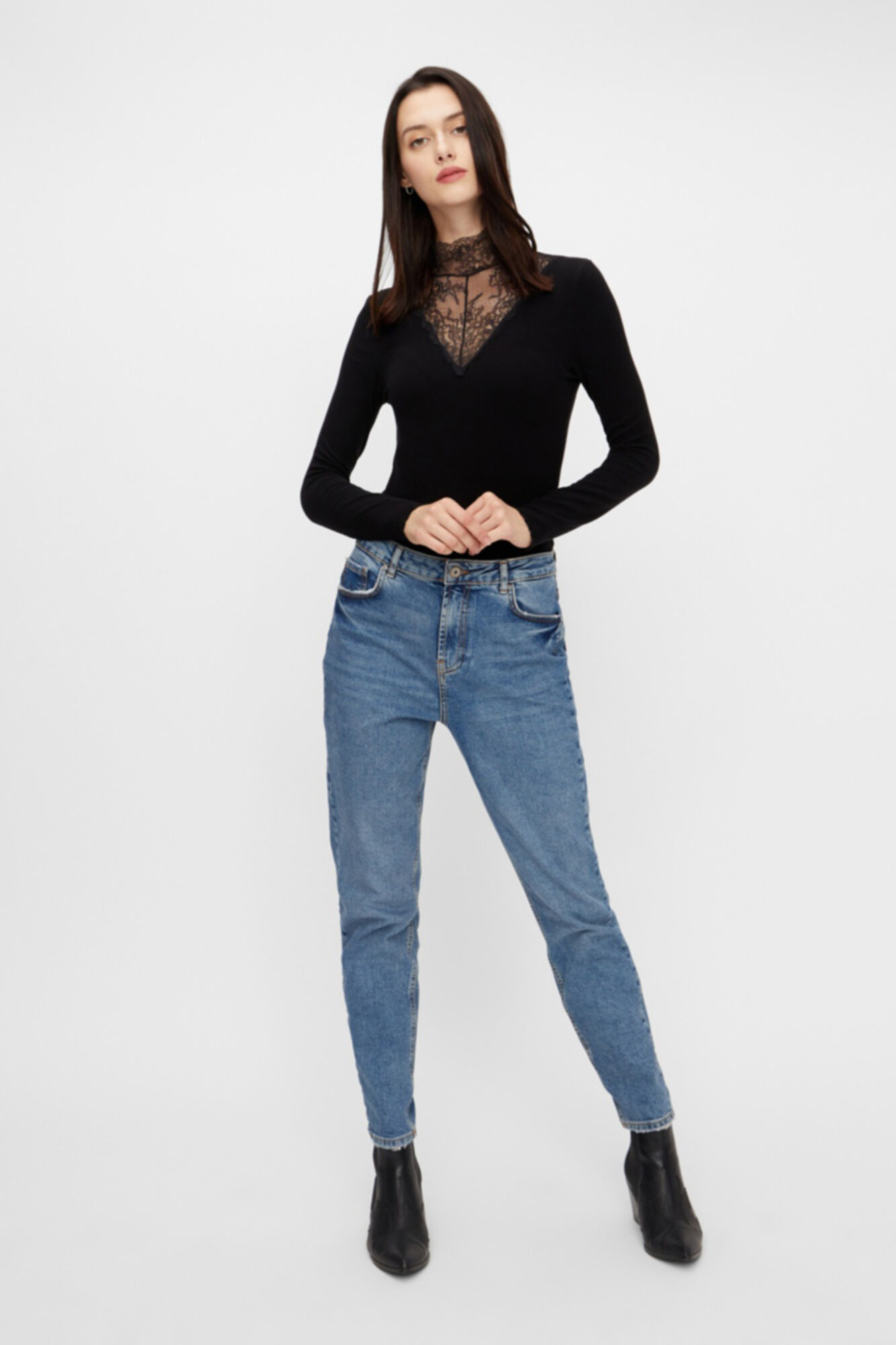 Blusa de viscose de manga comprida