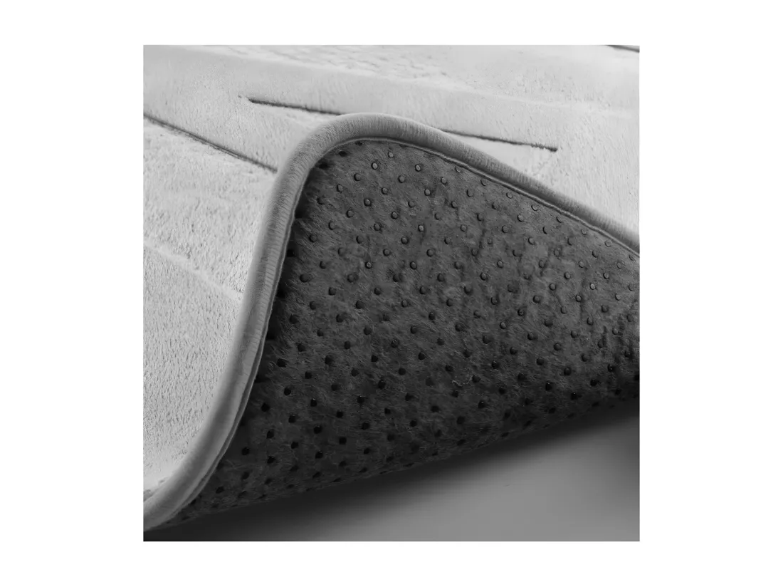 Tapis de Bain 45 x 75 cm Bain Gris Clair - Microfibre Relief