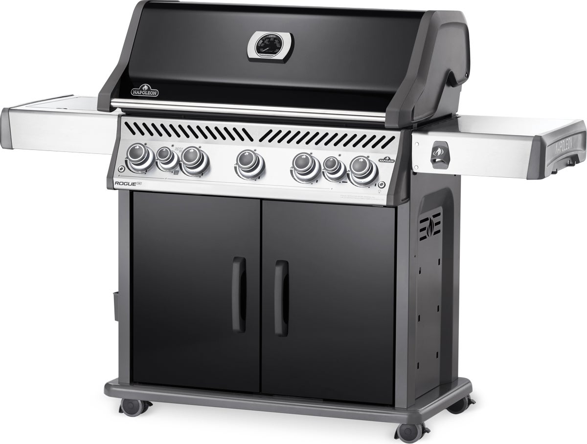 Napoleon gasbarbecue met achter- en zijbrander Rogue zwart 168 x 64 x 123 cm