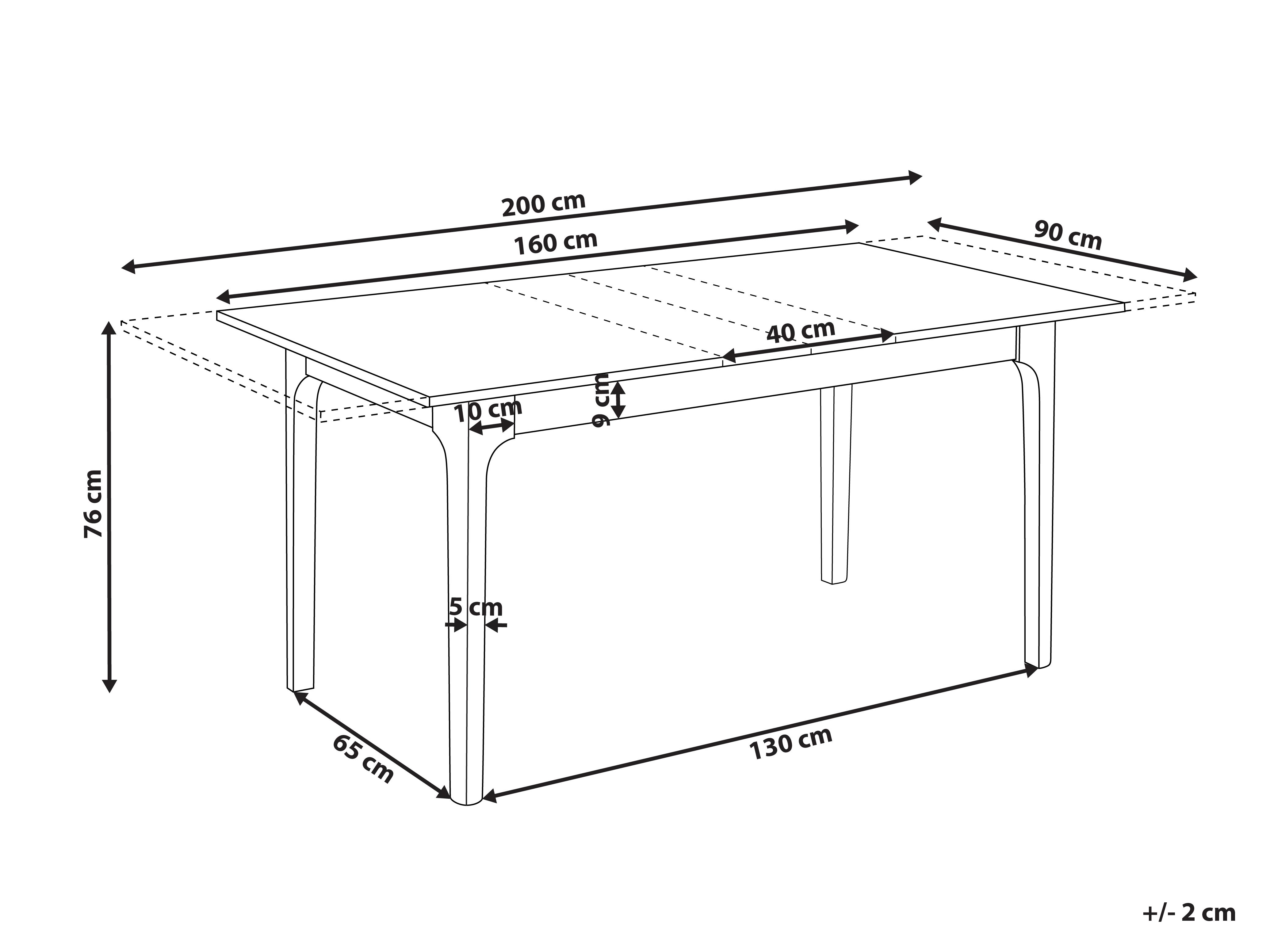Eettafel uitschuifbaar DELMAS Licht essenhout 90 cm 160/200 cm