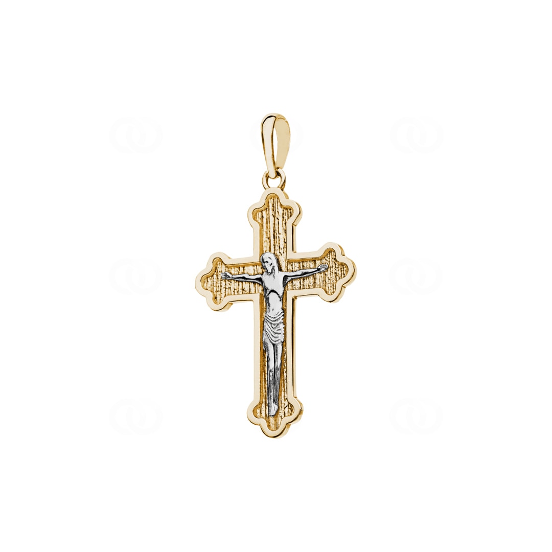 Anhänger 750/18 K Gelbgold Kreuz mit Jesus 37 x 24mm