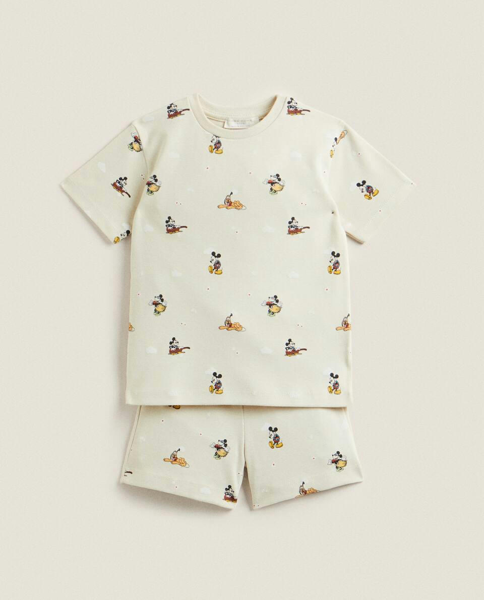 Conjunto de pijama curto infantil do Mickey Mouse da Disney