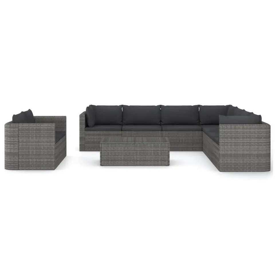 vidaXL - Loungeset - Grijs - Poly rattan