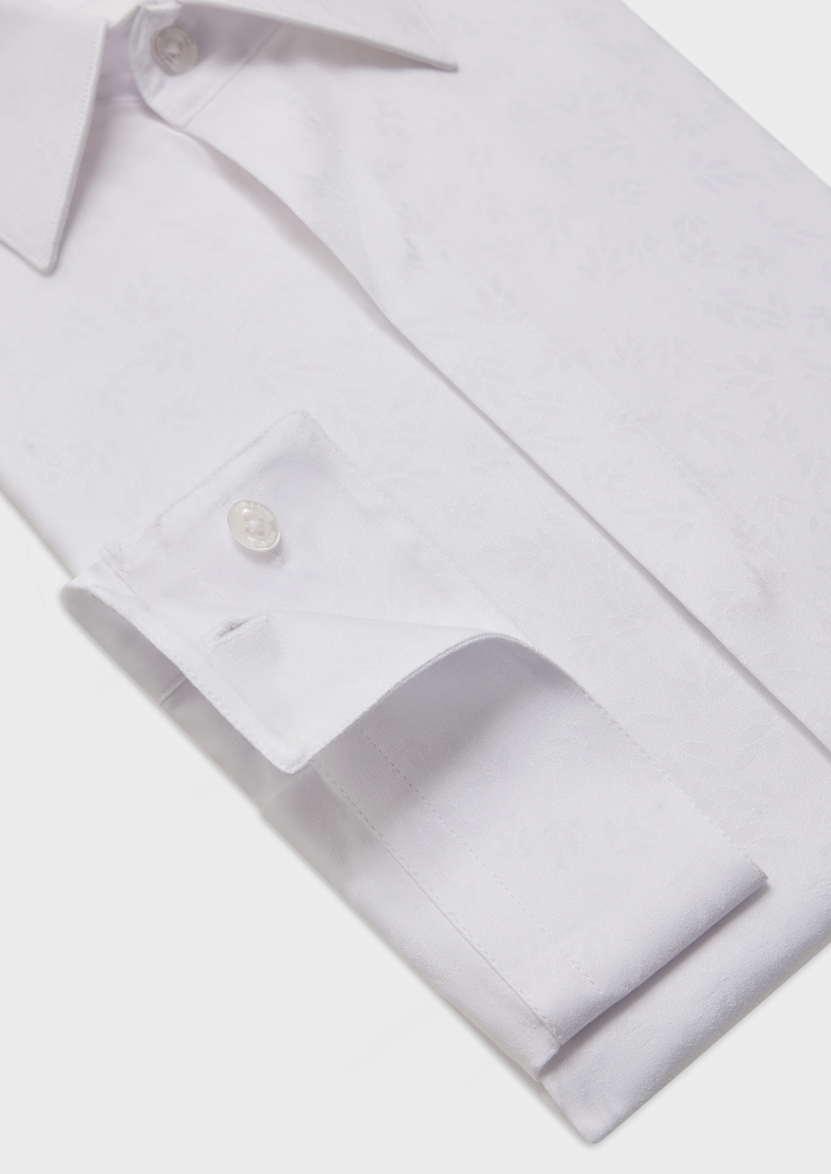 Chemise habillée Slim en popeline de coton blanc à motif fleuri