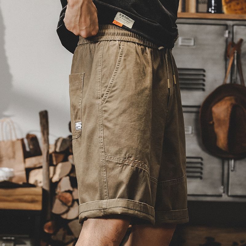 Double White - Effen shorts met trekkoord in de taille