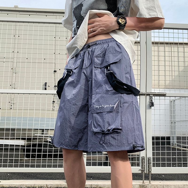 emeisa - Effen cargoshort met middelhoge taille