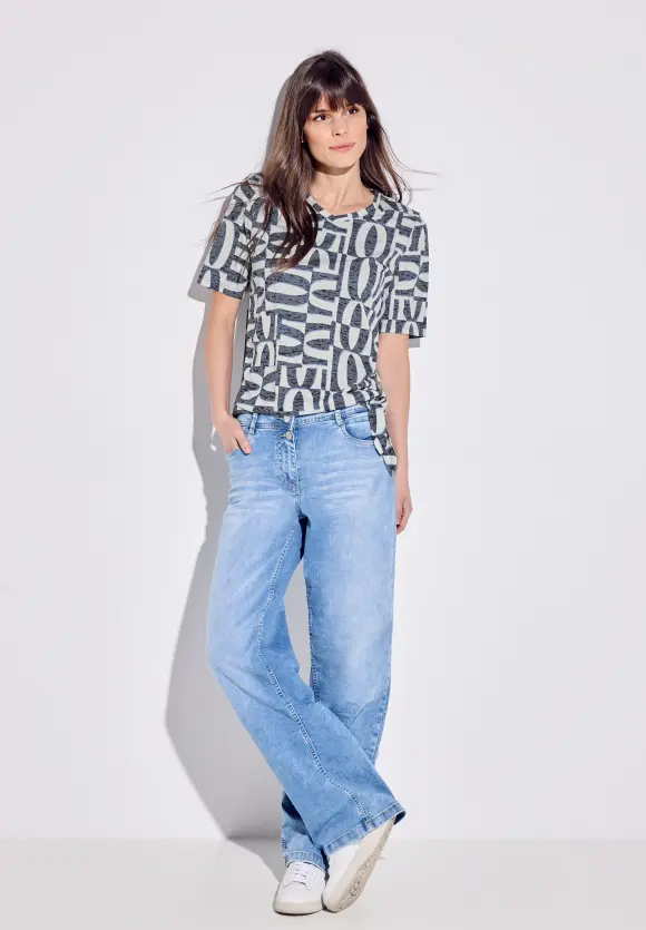 Burnout Print T-Shirt - universal blue